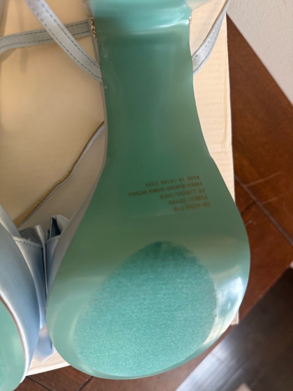 Betsey Johnson SB Aida mirrored heel Blue  Sandals with Bow NEW 10 - Picture 8 of 9